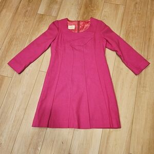 Vintage 70s or 60s hippy dress! chic fuchsia dress with elegant design Back Zipp